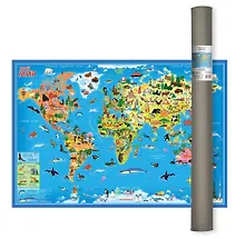 Купить Карта 101х69 см. Мой мир. ЛАМ. Настенная в тубусе. ГЕОДОМ — Фото №1
