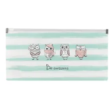 Купить Папка на молнии «Совы. Be awesome», 25.5 х 13 см — Фото №1