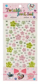 Купить Стразы самоклеящиеся цветочки (зеленый микс) — Фото №1