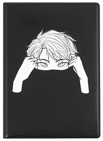 Купить Обложка для паспорта Аниме Синтонимы Персонаж с воротником (ч/б) (Медина Мирай) (ПВХ бокс) (ОП2022-382) — Фото №1