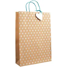 Купить Пакет А3 46*33*10 Серебряные сердца жен., крафт — Фото №1