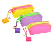 Купить Пенал-косметичка с большой молнией "Neon combi" ПВХ, ассорти — Фото №1