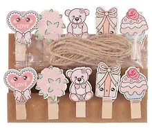 Купить Прищепки декоративные с веревкой Праздник (10шт) — Фото №1