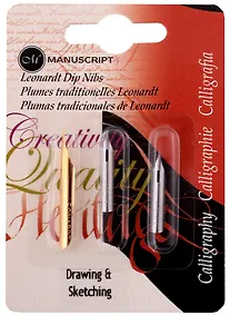 Купить Перья 03шт "Drawing", бронзовые, для графики, блистер, Manuscript — Фото №1