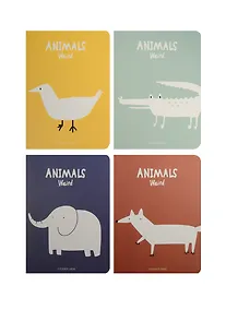 Купить Записная книжка А6 24л кл. "Weird animals" карт.обл., сшивка, ассорти, Languo — Фото №1