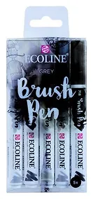 Купить Набор маркеров Royal Talens Ecoline 5шт серые цвета — Фото №1