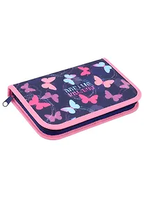 Купить Пенал 1 отделение "Яркие бабочки" 21*13,5 см, молния, полиэстер — Фото №1