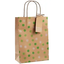 Купить Пакет А5 25*18*8 Рolka dot нейтр., крафт — Фото №1