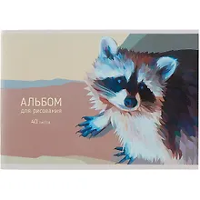 Купить Альбом для рисования Listoff, "Енотик", А4, 40 листов, на скрепке — Фото №1
