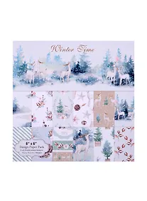 Купить Бумага д/скрапбукинга Новогодняя, Winter time, 15,2*15,2см, 12 дизайнов, 12 листов, двусторонн — Фото №1