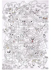 Купить Большая раскраска по цифрам «Теремок». 90х60 см — Фото №1