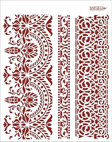 Купить Трафарет пластиковый многоразовый Кружевные бордюры (20х25) (К-05) — Фото №1