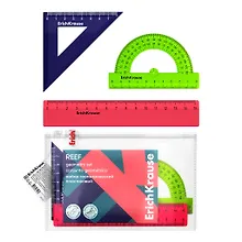 Купить Набор геометрический малый "Reef" (линейка, угольник, транспортир), в ассортименте — Фото №1