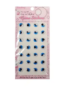 Купить Наклейки глазки бегающие с ресничками, 28 шт, 0.8 см, синие — Фото №1