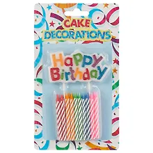 Купить Набор свечей для торта с табличкой Happy Birthday (20шт) (6см) — Фото №1