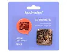 Купить 3D стикеры «Дом там, где твои книги и котик», 2 штуки — Фото №1