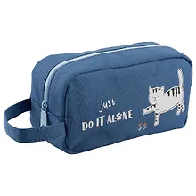 Купить Косметичка на молнии Коты с надписями (ткань) (18х9,5) (ПВХ бокс) (12-22716-maomi) — Фото №1