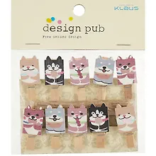 Купить Прищепки декоративные с веревкой 10 шт. Корги веселые — Фото №1