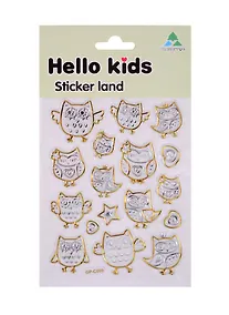 Купить Наклейки с обводкой Совы серебро, золото, 13 х 21,7 см PVC — Фото №1