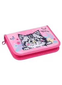 Купить Пенал 1отд. "Котёнок в цветочках" 21*13,5см, молния, полиэстер — Фото №1
