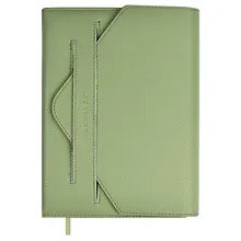 Купить Ежедневник недат. А5 160л "Наппа экстра" оливковый, иск.кожа, тв.переплет, блинт.тиснение, офсет, ляссе — Фото №1