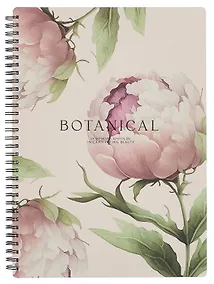Купить Тетрадь А4 96л кл. "Peony", пудровый, спираль, карт.обл., микротекстурирование, ламинация — Фото №1