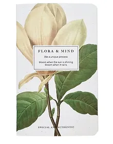 Купить Планер недат. 32л 130*210 "Flora", магнолия, мягк.переплет, микротекстурирование, ламинация, скрепка, тиснение черной фольгой — Фото №1