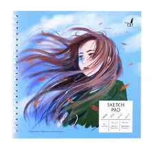 Купить Скетчбук 190*190 60л "Осень (Эксклюзив)" комбинир.блок, мел.картон, софт.тач., евроспираль — Фото №1