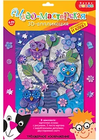 Купить Набор для творчества, Дрофа Медиа, Чудо Мастерская, 3D-аппликация, Совы на ветке — Фото №1