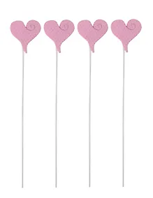 Купить Сувенир Феникс Декоративное украшение "Розовые сердечки" деревян. (27.6*9.5*0.6см, 4 шт) 36937 — Фото №1