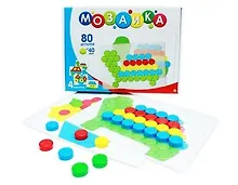 Купить Пластиковая игра, Серия Собиралкин Мозаика 80 фишек, 40мм с цвет. (Прозр. Поле, карточки) — Фото №1