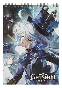 Купить Геншин. Творческий блокнот cо стикерами A5. Нежная Фурина — Фото №1