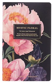 Купить Тетрадь 130*210, 40 листов в линейку "Blossom. Peonies on black", сшивка — Фото №1