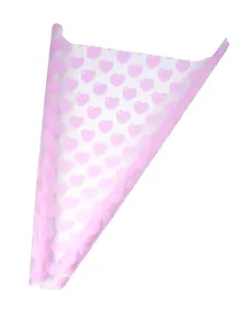 Купить Пленка упаковочная 70*200 см "Сердце" розовый — Фото №1