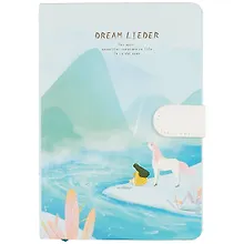 Купить Блокнот с магнитной застёжкой «Девочка и единорог», 128 листов, 19 х 13 см — Фото №1