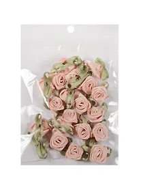 Купить Пришивные розочки с листиками чайная роза (12) (1,5см) (20шт) (пакет) — Фото №1
