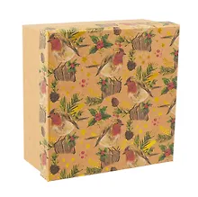 Купить Коробка подарочная "Снегири" НГ, 15.5*15.5*6.5, картон — Фото №1