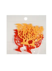 Купить Набор декоративных эл. из фетра Петушки кружевные(6шт)(6,5см)(пакет)(крас. и оран.) — Фото №1