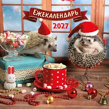 Купить Ёжекалендарь. Какао с маршмеллоу. Календарь настенный на 2027 год (170х170) — Фото №1
