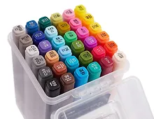 Купить Маркеры для скетчинга 36 цветов, двусторонние кисть/скошенный наконечник, Art idea — Фото №1