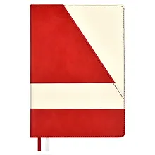 Купить Ежедневник недат. А5 160л "Бакстер" красный, белый, кожзам, тв.переплет, карман, офсет, ляссе — Фото №1