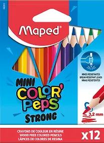 Купить Карандаши цветные Maped, Color'Peps mini Strong, короткие 12 цветов — Фото №1