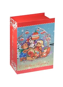 Купить Шкатулка-книга с пуговицей картон Лесные зверюшки M (20х14х6) (39264) — Фото №1