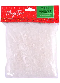 Купить Искусственный снег в пакете (белый) (полипропилен) (80 г) — Фото №1