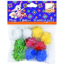 Купить ACTION! Fancy Помпоны блестящие d=1,8 см, 10 шт., в блист. FD020015 — Фото №1