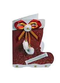 Купить Открытки ручной работы дизайн №02 Новогодний цвет красный 00008180 (Нот) — Фото №1