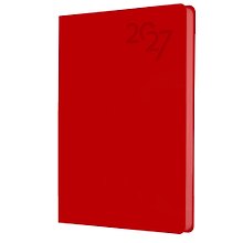 Купить Ежедневник дат. 2027г. А6 176л "Soft Touch" пламенный красный, иск.кожа, интегр.переплет, тонир.блок, скругл.углы, ляссе, инд.уп — Фото №1