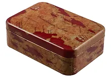 Купить Шкатулка Географическая карта (прямоугольная) (металл) (8х7) — Фото №1