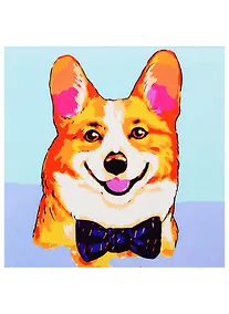 Купить Набор д/творчества Рыжий кот Холст с красками 20х20см по номерам. (14 цв.) Радостная собачка ХК-3632 — Фото №1