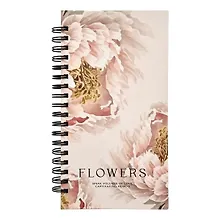 Купить Записная книжка 94*174 100л кл. "Peony", персиковый, тв.переплет, спираль — Фото №1